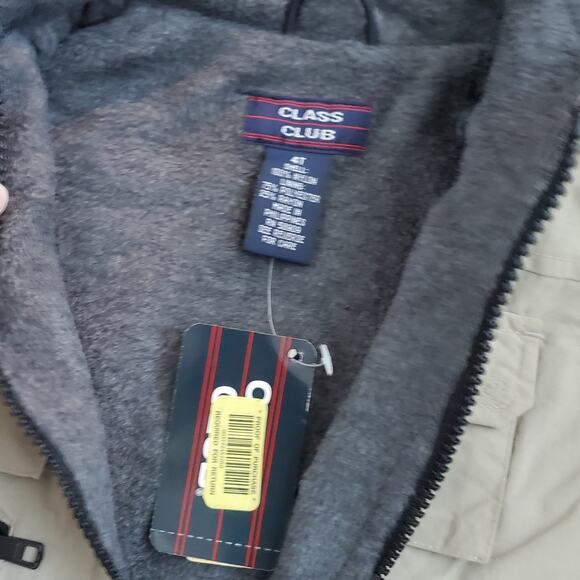 VTG 90s Tan Fleece Line Full Zip Vest Sz Youth 4T Deadstock - Picture 2 of 3